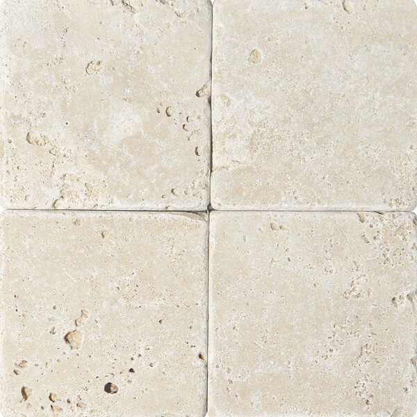 Ivory Tumbled Travertine Tile 6×6 Image