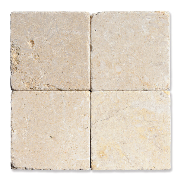 Seashell Tumbled Limestone Tile 4×4 Image