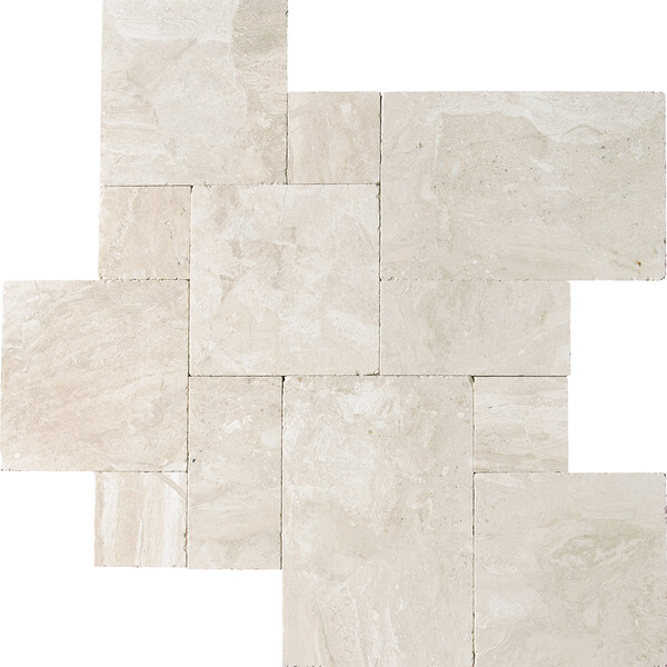 Diana Royal Tumbled Marble Pavers Versailles Pattern Image