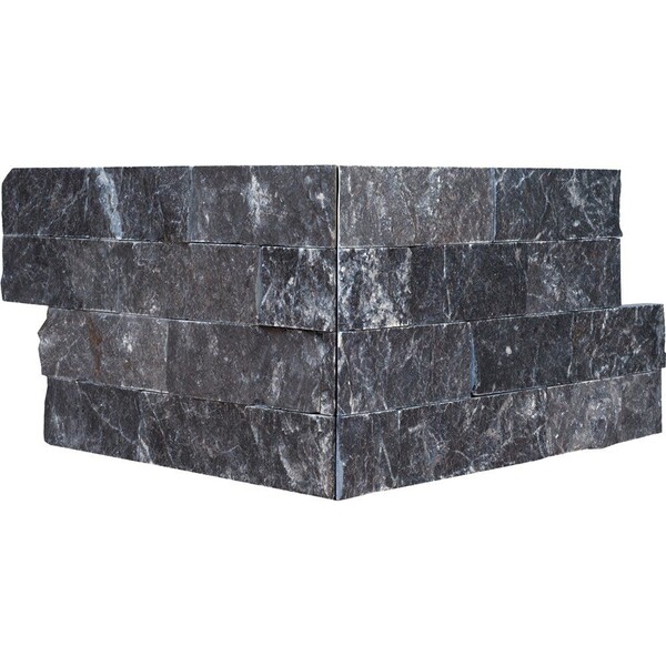 Black Rock Face Corner Marble Ledger Panel 6×12 Image