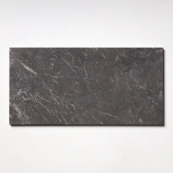 Iris Black Honed Marble Tile 12×24 Image