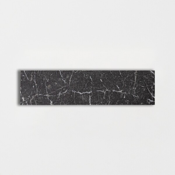 Iris Black Polished Subway Marble Tile 2×8 Image