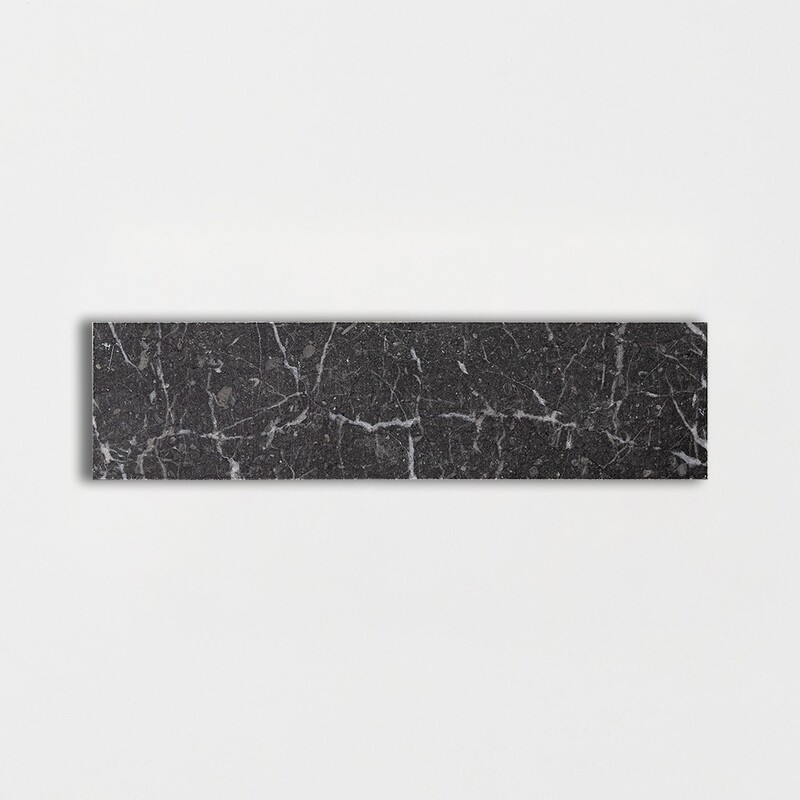 Iris Black Polished Subway Marble Tile 2x8