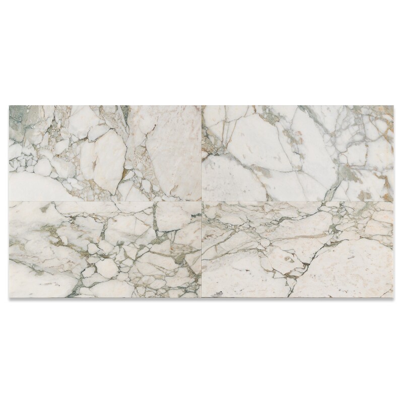 Calacatta Green Classic Polished Marble Tile 12x24