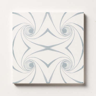 Grey Twisted Glossy Ceramic Tile 6x6