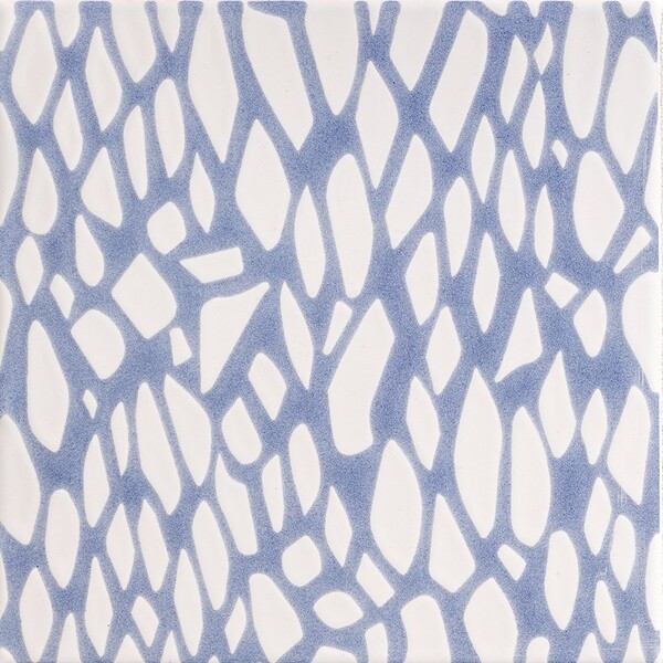 Soft Sea Blue Glossy Fishnet Galore Ceramic Tile 6×6 Image