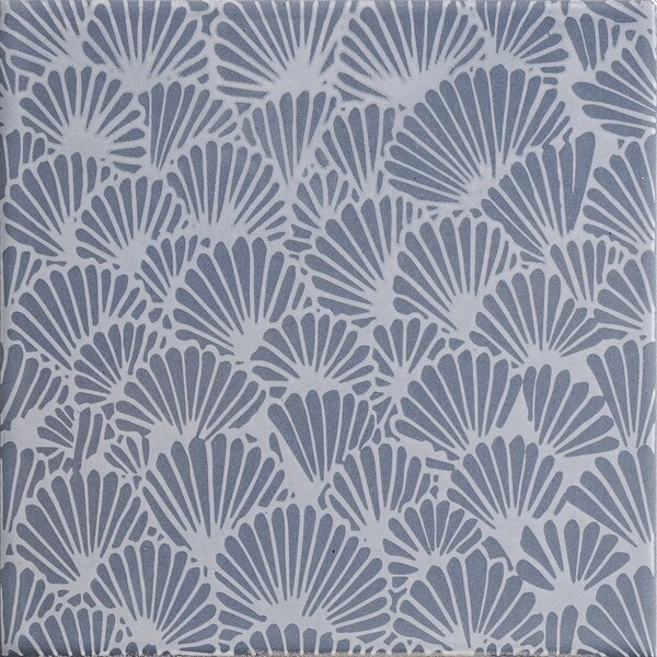 Slate Grey Glossy Layered Coral Ceramic Tile 6×6 Image