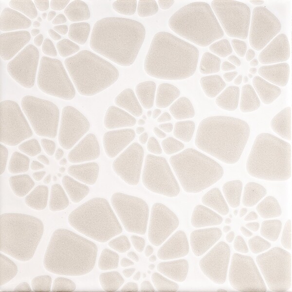 Neutral Swirl Glossy Nautilus Cluster Ceramic Tile 6×6 Image