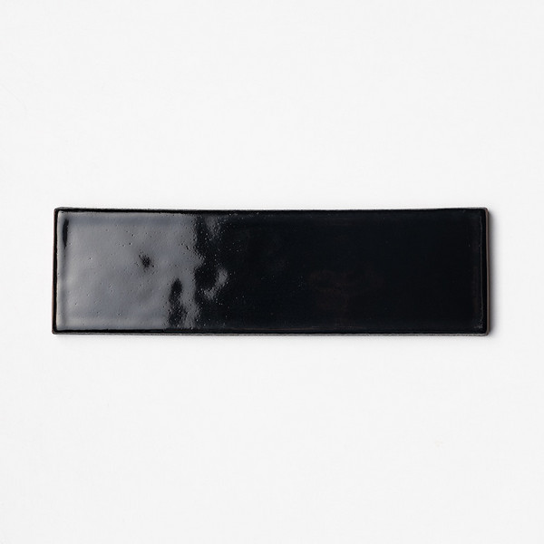 Black Glossy Thin Brick Tile 2 1/4×7 7/8 Image