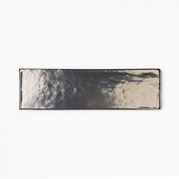 Gun Metal Glossy Thin Brick Tile 2 1/4×7 7/8 Image