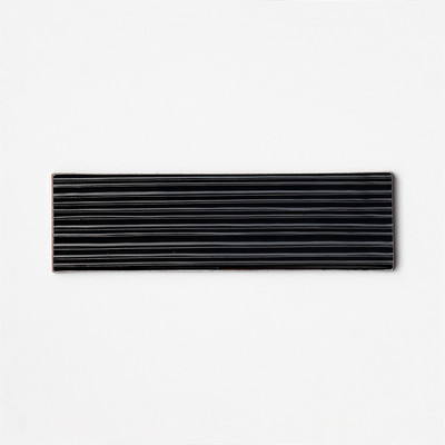 Black Glossy Legato Thin Brick Wall Decos 2 1/4×7 7/8 Image