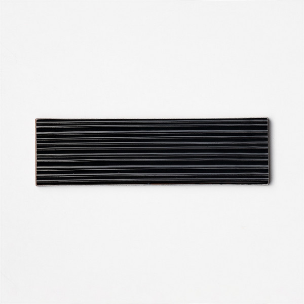 Black Glossy Legato Thin Brick Wall Decos 2 1/4×7 7/8 Image