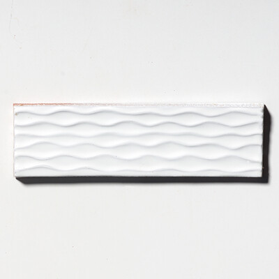 Royal White Glossy Rivulet Thin Brick Tile 2 1/4×7 7/8 Image