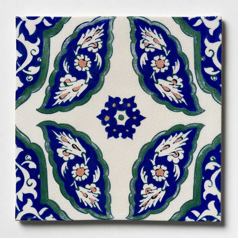 Damask Glossy Ceramic Tile 8x8
