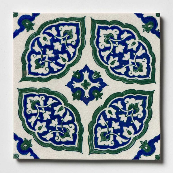 Bargello Glossy Terracotta Tile 8×8 Image