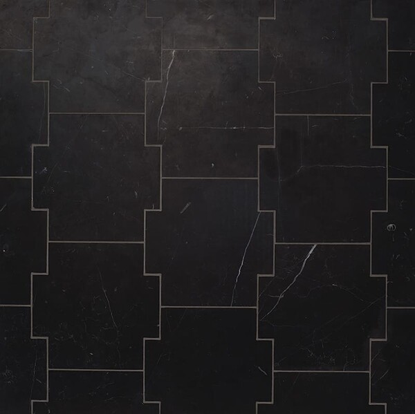 Amulet Black Honed Marble Waterjet Decos 5 7/16×5 7/16 Image
