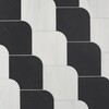 Ruffle Snow White, Black Honed Marble Waterjet Decos 6 15/32×6 15/32 Image