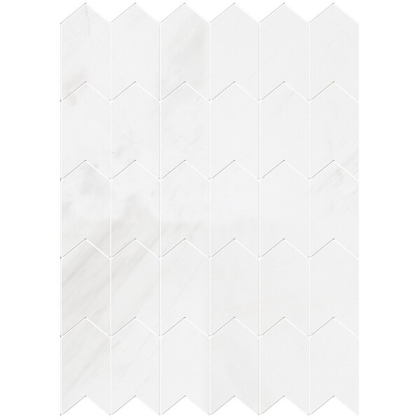 Freccia Snow White Polished Marble Waterjet Decos 3×4 29/32 Image