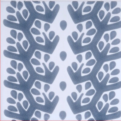 Snow White, Grey Glossy Cecil Stripe Ceramic Tile 6×6 Image