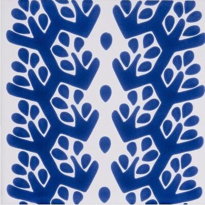 Snow White, Iris Glossy Cecil Stripe Ceramic Tile 6×6 Image