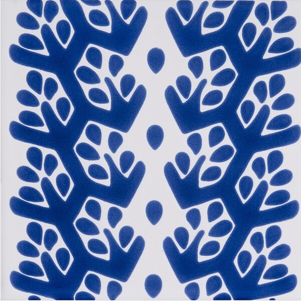 Snow White, Iris Glossy Cecil Stripe Ceramic Tile 6×6 Image