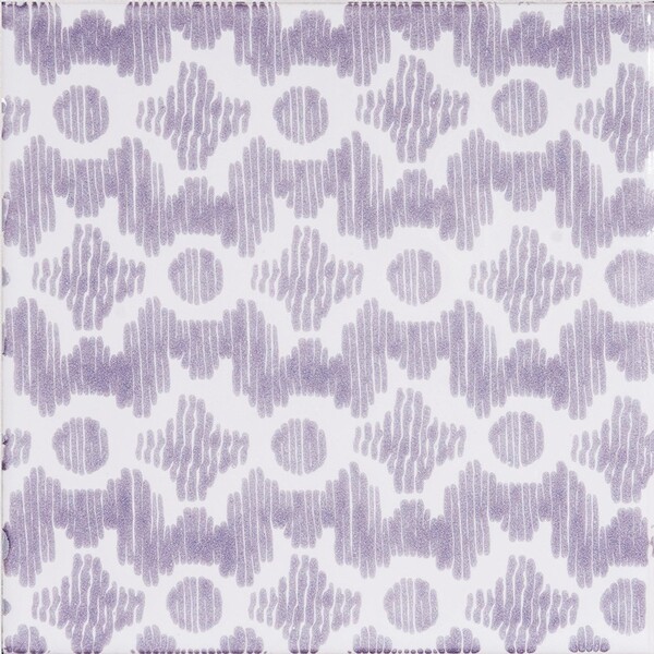 Pure White, Wisteria Glossy Clara B Ceramic Tile 6×6 Image