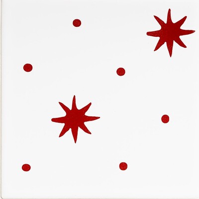 Pure White, Fire Engine Glossy Serendipity Ceramic Tile 6×6 Image