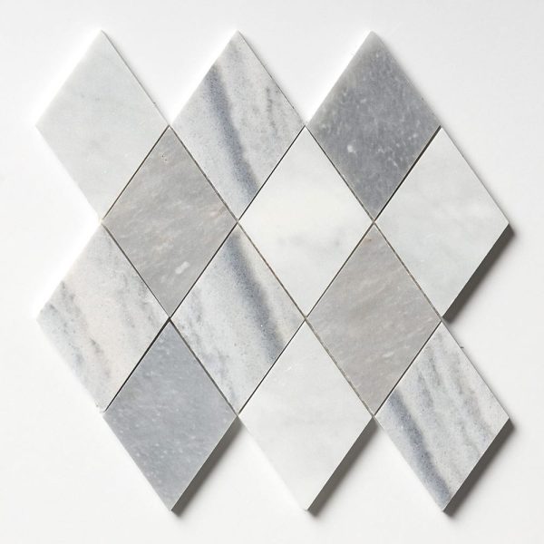 Almas Afyon Grey, Avenza Dark, Palisandra Multi Finish Marble Waterjet Decos 9 5/16×10 1/2 Image