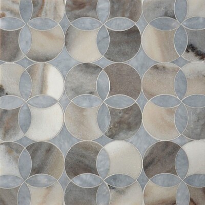Constantine Afyon Grey, Palisandra Multi Finish Marble Waterjet Decos 13 5/8×13 5/8 Image