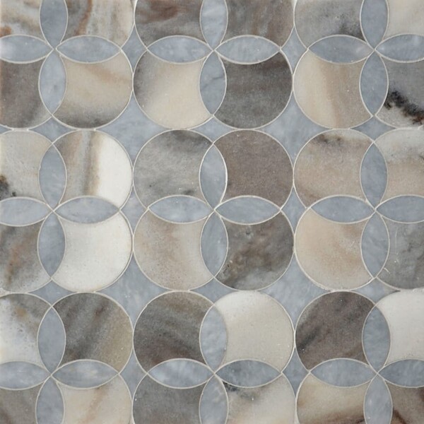 Constantine Afyon Grey, Palisandra Multi Finish Marble Waterjet Decos 13 5/8×13 5/8 Image