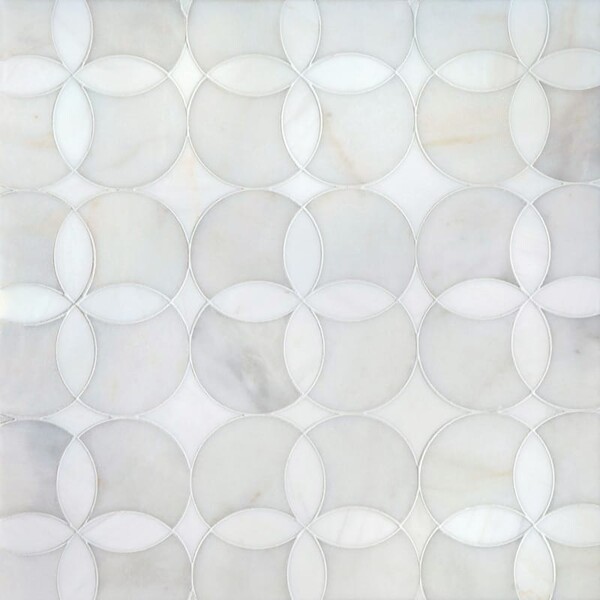 Constantine Afyon White, Dolomite Multi Finish Marble Waterjet Decos 13 5/8×13 5/8 Image