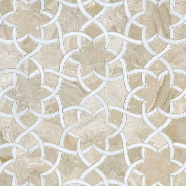 Isidore Diana Royal, Dolomite Honed Marble Waterjet Decos 12 1/2x 14 3/8 Image