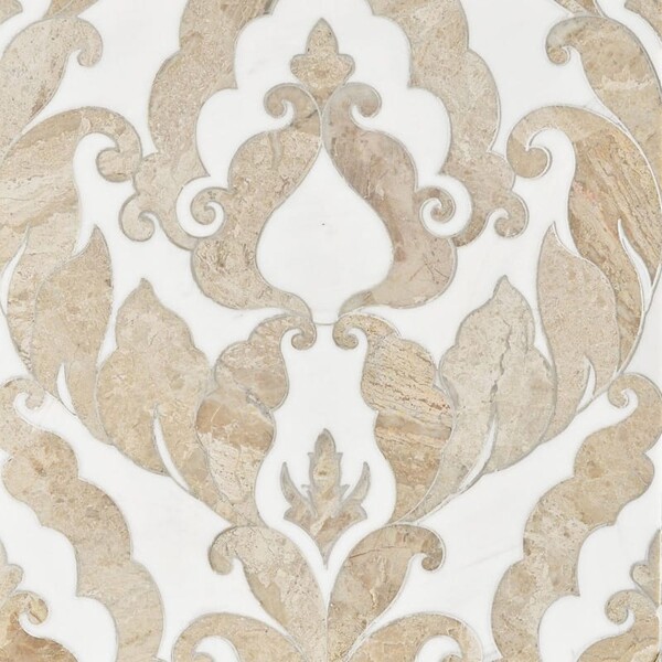 Rumi Diana Royal, Dolomite Multi Finish Marble Waterjet Decos 13 9/16×18 Image
