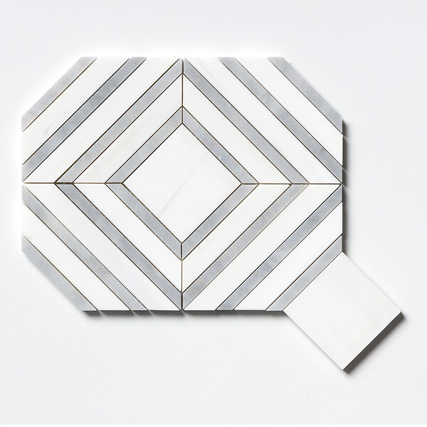 Yildiz Avenza Light, Dolomite Multi Finish Marble Waterjet Decos 8 13/16×11 Image