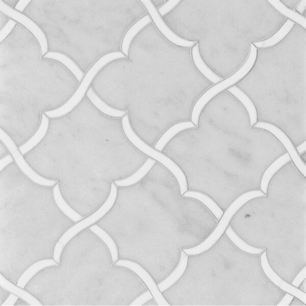 Gaia Dolomite, Glacier Multi Finish Marble Waterjet Decos 11 3/8×11 3/8 Image