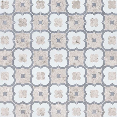Silver Shadow, Glacier, Allure Light Multi Finish Damascus Marble Mosaic 11×11