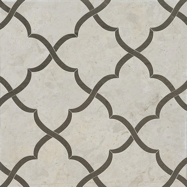 Gaia Britannia, Bosphorus Honed Limestone Waterjet Decos 11 3/8×11 3/8 Image