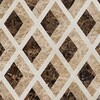 Hippodrome Crema Bella, Emperador Dark, Paradise Polished Marble Waterjet Decos 10 11/16×11 5/16 Afbeelding