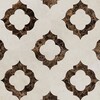 Irene Crema Marfil, Emperador Dark Polished Marble Waterjet Decos 11 3/8×11 3/8 Image