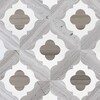 Irene Haisa Light, Haisa Dark, Thassos White Multi Finish Marble Waterjet Decos 11 3/8×11 3/8 Image