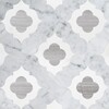 Irene White Carrara, Haisa Light, Thassos Multi Finish Marble Waterjet Decos 11 3/8×11 3/8 Image