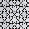 Isidore White Carrara, Black Multi Finish Marble Waterjet Decos 12 1/2×14 3/8 Image