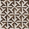 Marmara Crema Bella, Emperador Dark Polished Marble Waterjet Decos 9 11/16×9 11/16 Image