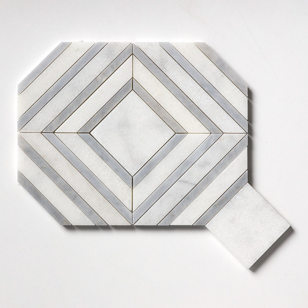 Yildiz Glacier, Allure Light Multi Finish Marble Waterjet Decos 8 13/16×11 Image