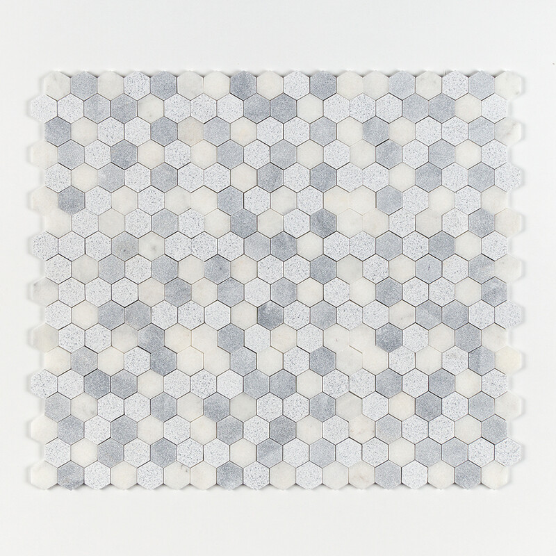 Allure&glacier Textured Hexagon 2 Marble Mosaic 10 3/8×12