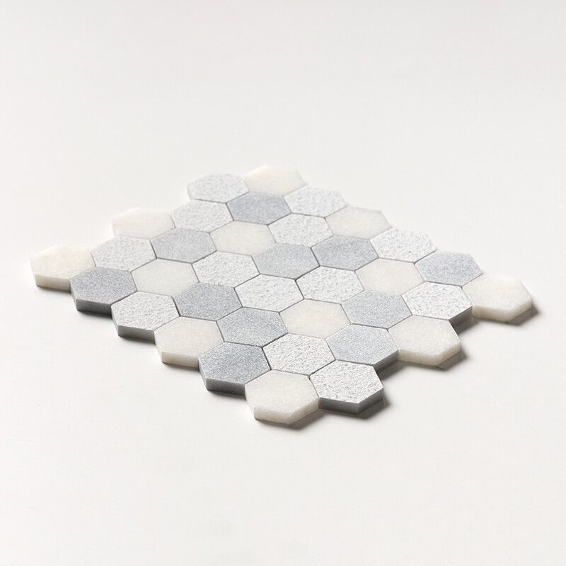 Allure&glacier Textured Hexagon 2 Marble Mosaic 10 3/8×12