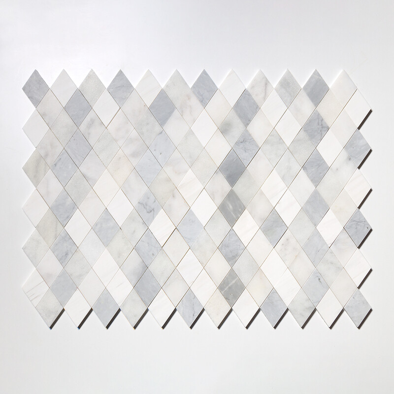 Afyon White, Avenza Light, Dolomite, Gla Multi Finish Almas Marble Mosaic 9 5/16×10 1/2