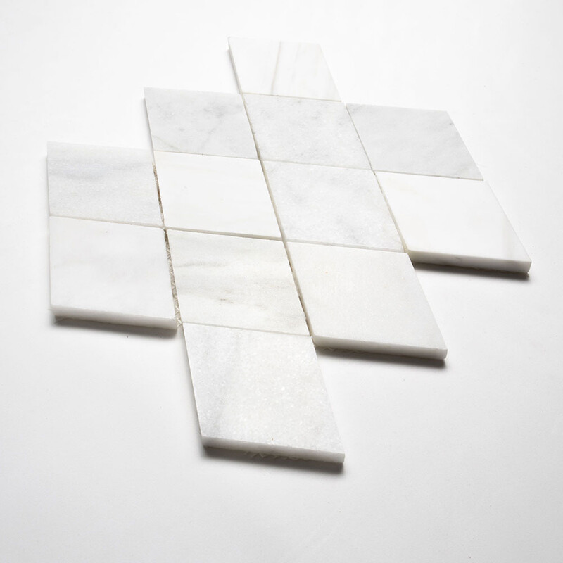 Afyon White, Avenza Light, Dolomite, Gla Multi Finish Almas Marble Mosaic 9 5/16×10 1/2
