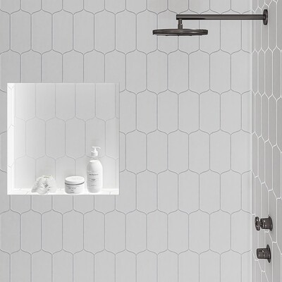 Royal White Glossy Tear Field Ceramic Tile 3 5/8×8 (DC00216)