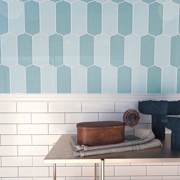 Witty Green Glossy Tear Field Ceramic Tile 3 5/8×8 (DC00131)